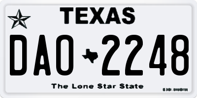 TX license plate DAO2248