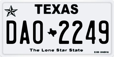 TX license plate DAO2249