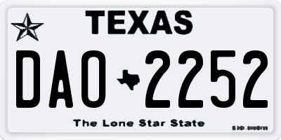 TX license plate DAO2252