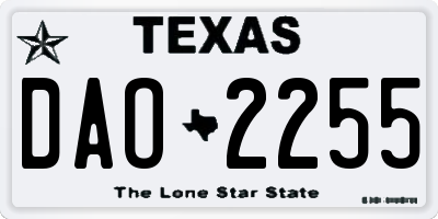 TX license plate DAO2255