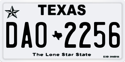 TX license plate DAO2256