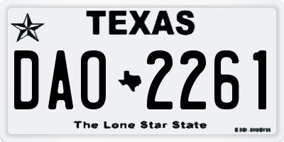TX license plate DAO2261