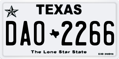TX license plate DAO2266