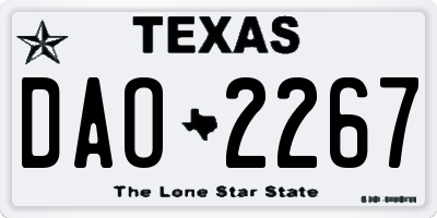 TX license plate DAO2267