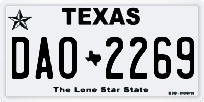 TX license plate DAO2269
