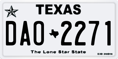 TX license plate DAO2271