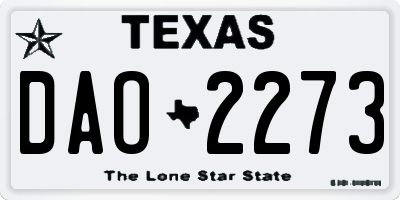 TX license plate DAO2273