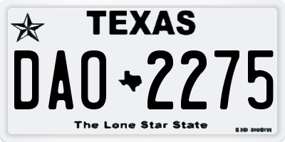 TX license plate DAO2275