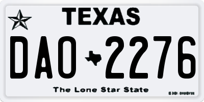 TX license plate DAO2276