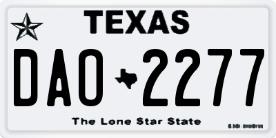 TX license plate DAO2277