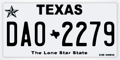 TX license plate DAO2279