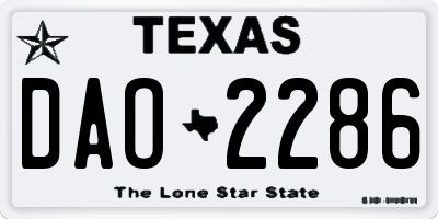 TX license plate DAO2286