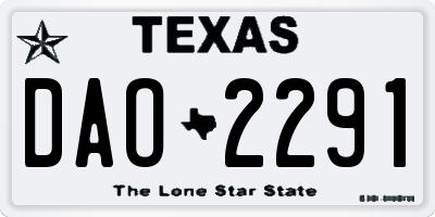 TX license plate DAO2291