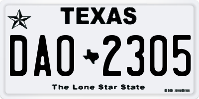 TX license plate DAO2305