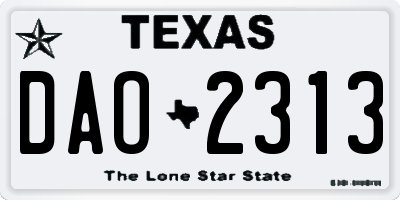 TX license plate DAO2313
