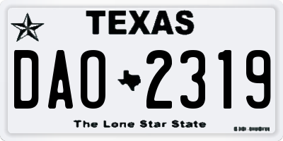 TX license plate DAO2319
