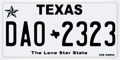 TX license plate DAO2323