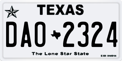 TX license plate DAO2324