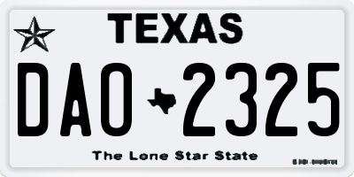 TX license plate DAO2325