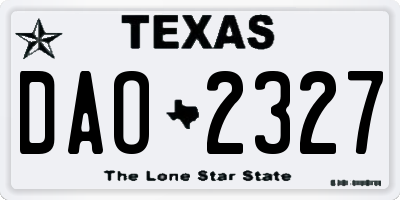 TX license plate DAO2327