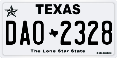 TX license plate DAO2328