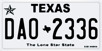 TX license plate DAO2336