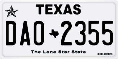 TX license plate DAO2355