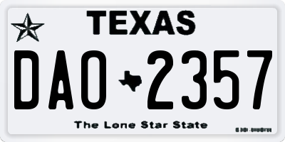 TX license plate DAO2357