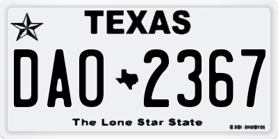 TX license plate DAO2367