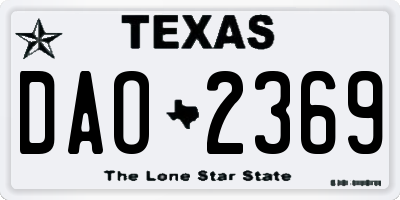 TX license plate DAO2369