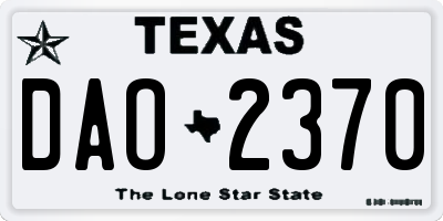 TX license plate DAO2370