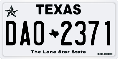 TX license plate DAO2371
