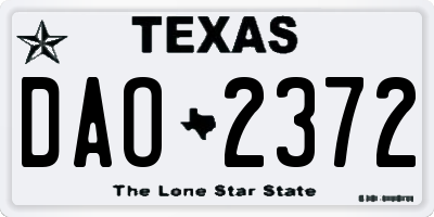 TX license plate DAO2372