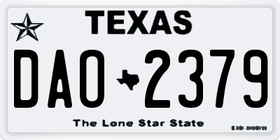 TX license plate DAO2379