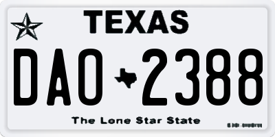 TX license plate DAO2388