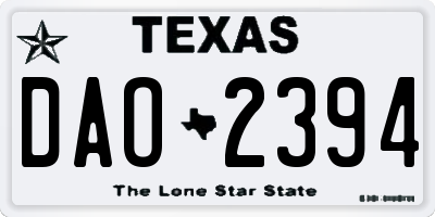 TX license plate DAO2394