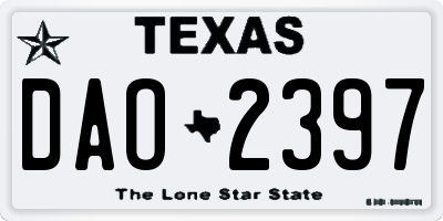 TX license plate DAO2397