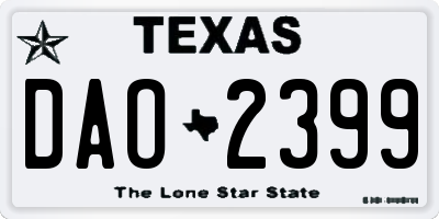 TX license plate DAO2399