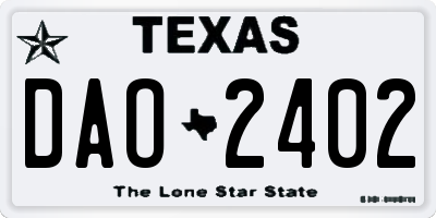 TX license plate DAO2402