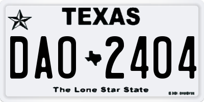 TX license plate DAO2404