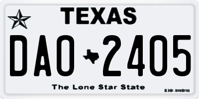 TX license plate DAO2405