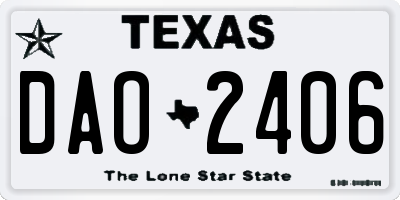 TX license plate DAO2406