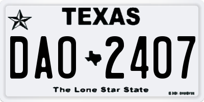 TX license plate DAO2407