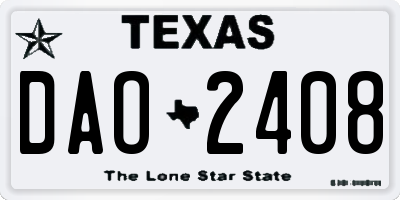 TX license plate DAO2408