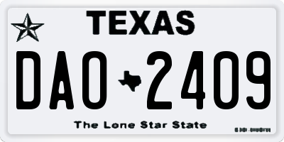 TX license plate DAO2409