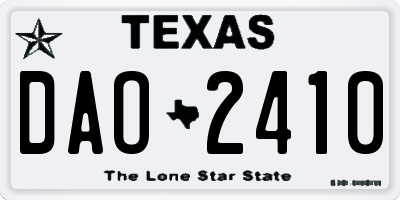 TX license plate DAO2410