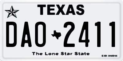 TX license plate DAO2411