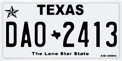 TX license plate DAO2413