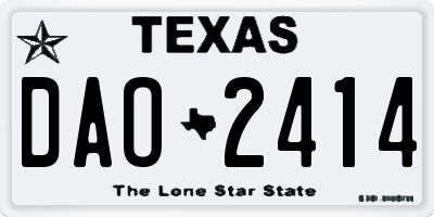 TX license plate DAO2414