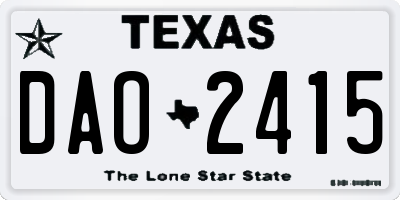 TX license plate DAO2415